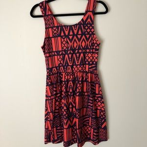 Aztec print skater dress